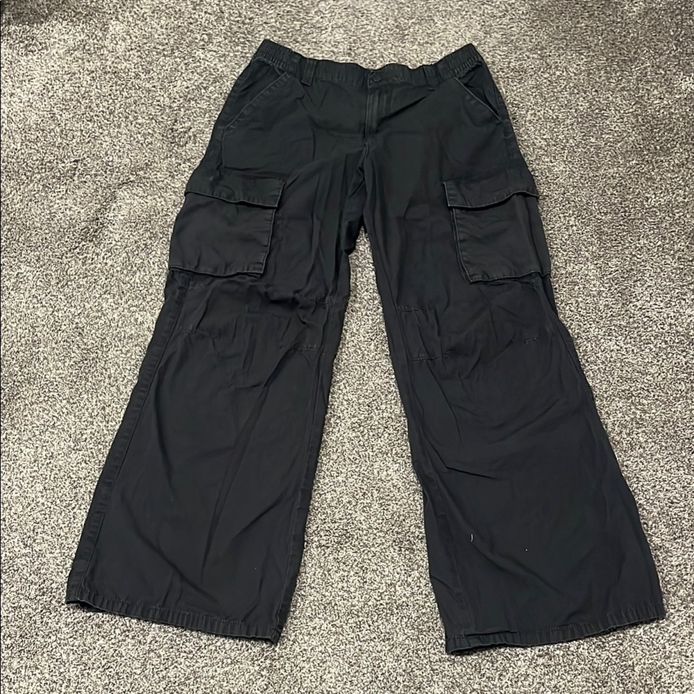 H&M Black Wide Leg Pants Relaxed Fit